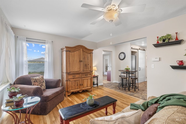 3233 8th St, Lewiston, ID 83501 - living area featuring a ceiling fan and light wood-type flooring