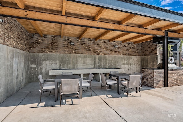 view of patio / terrace with a bar