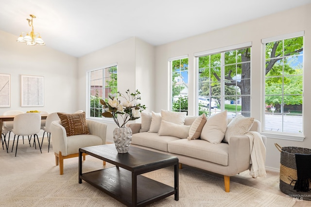6460 S Lodgepole Pl, Boise, ID 83716 - living area featuring healthy amount of natural light, a chandelier, and baseboards