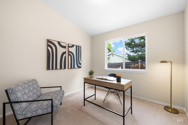 6460 S Lodgepole Pl, Boise, ID 83716 - carpeted office space with baseboards and lofted ceiling