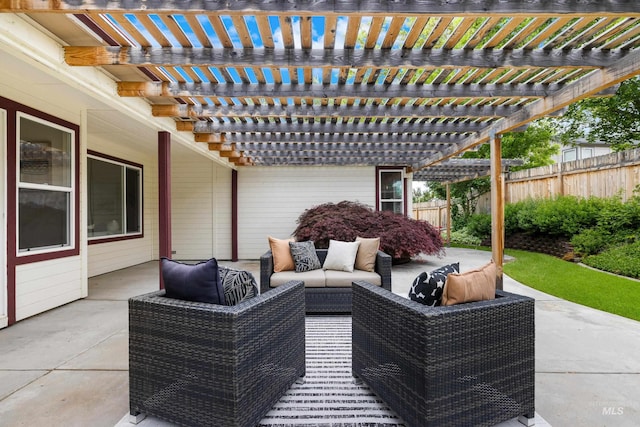 6460 S Lodgepole Pl, Boise, ID 83716 - view of patio / terrace with a pergola and outdoor lounge area