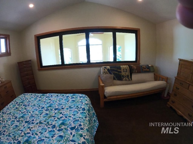 204 S 2nd St, Elk River, ID 83827 - bedroom featuring lofted ceiling, multiple windows, recessed lighting, and carpet