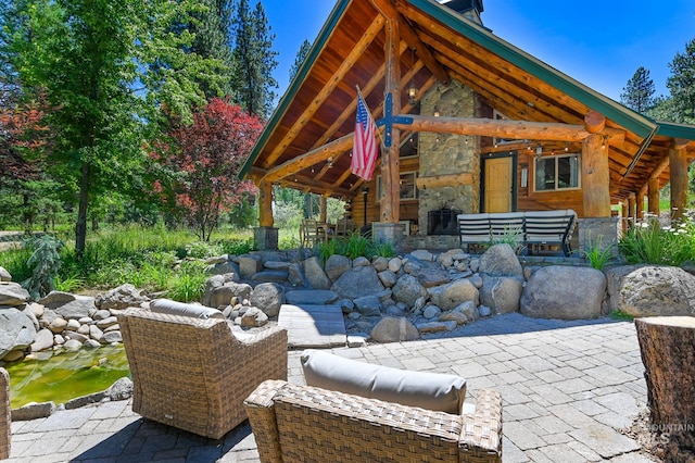 view of patio with an outdoor living space