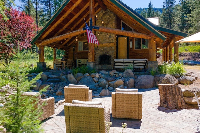 view of patio / terrace featuring an outdoor living space