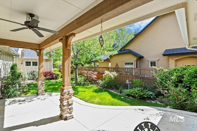 12970 N 9th Ave, Boise, ID 83714 - view of patio featuring fence and a ceiling fan