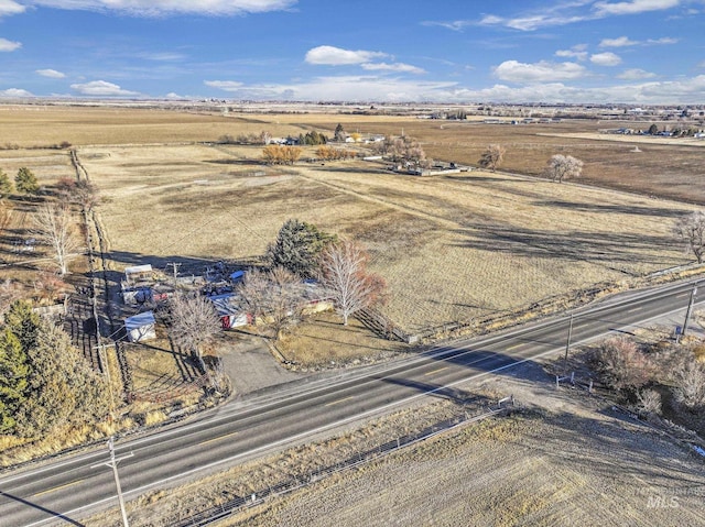 bird's eye view with a rural view