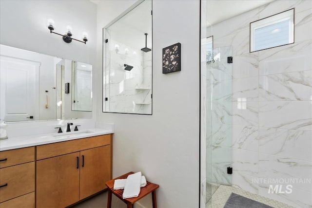 8237 W Corinthia St, Eagle, ID 83616 - full bath featuring a marble finish shower and vanity