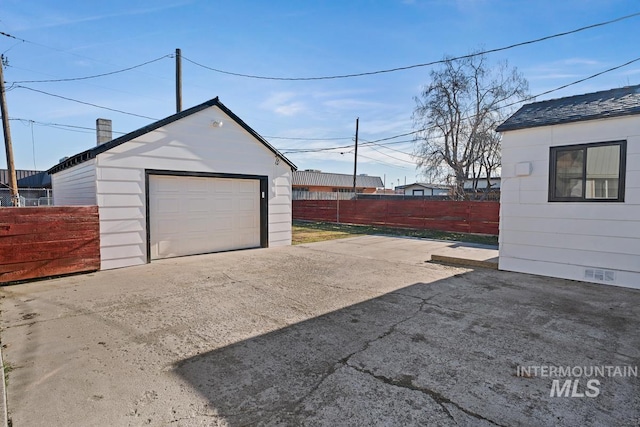 view of garage