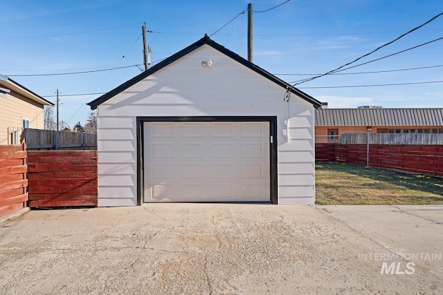 view of garage