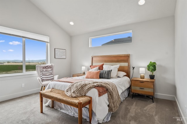 10110 Irongate Dr, Nampa, ID 83687 - bedroom with vaulted ceiling, baseboards, carpet floors, and multiple windows