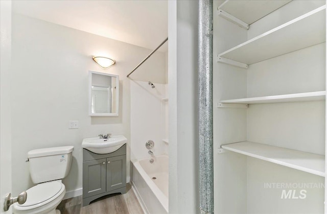 116 S Nectarine St, Nampa, ID 83686 - full bath featuring vanity, wood finished floors, and shower / bath combination with curtain
