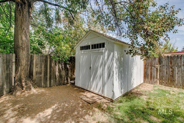 116 S Nectarine St, Nampa, ID 83686 - view of shed featuring a fenced backyard