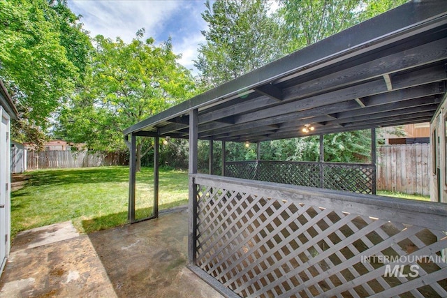 116 S Nectarine St, Nampa, ID 83686 - fenced backyard with a patio