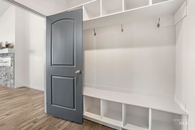 mudroom featuring hardwood / wood-style flooring