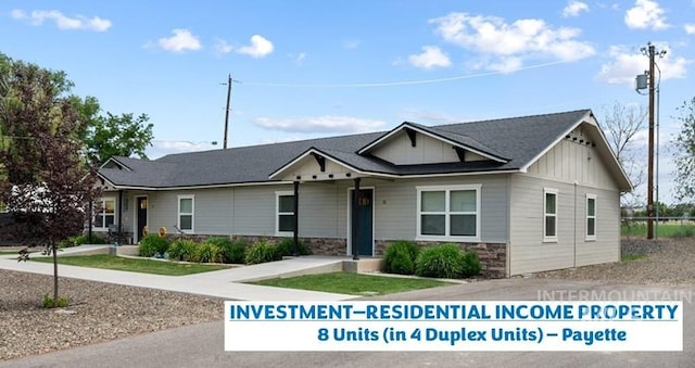 316 N 11th St, Payette, ID 83661 - view of front of home featuring board and batten siding and stone siding