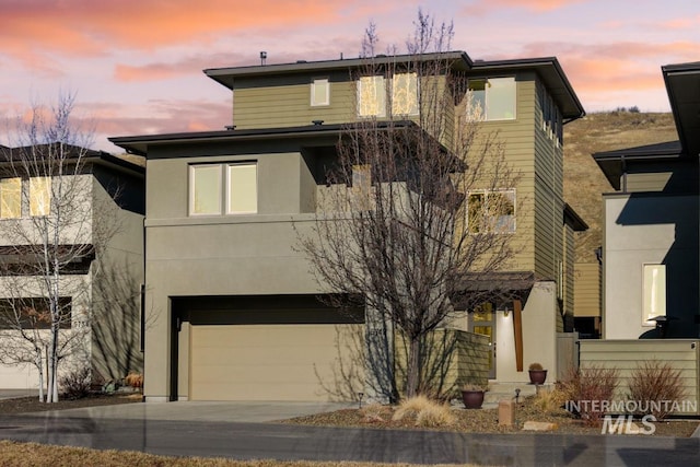 view of front of house with a garage