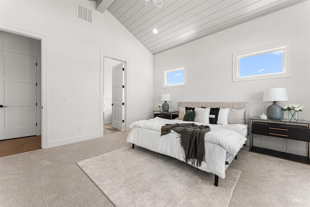 875 Creekwater, Eagle, ID 83616 - bedroom with carpet floors, beam ceiling, high vaulted ceiling, and recessed lighting