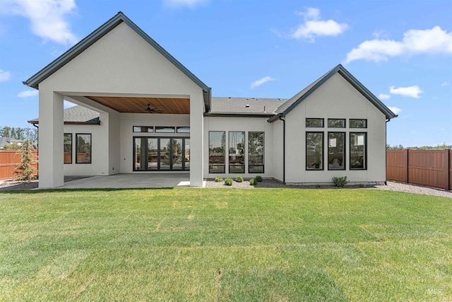 875 Creekwater, Eagle, ID 83616 - rear view of property with a ceiling fan, a patio, and stucco siding