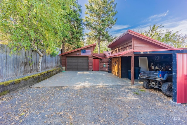 view of garage