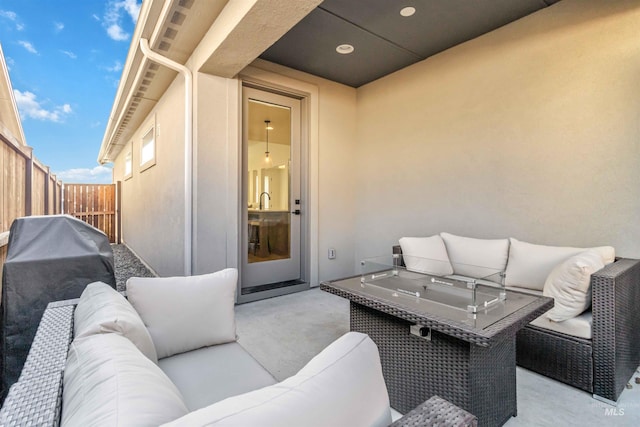 view of patio / terrace with an outdoor hangout area