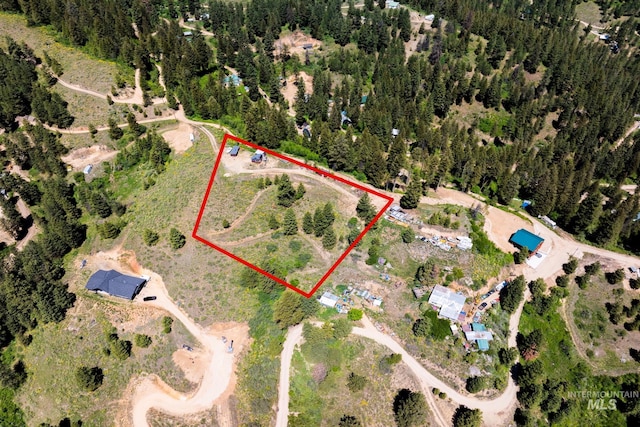7 Ridgetop Pl, Boise, ID 83716 - aerial view of property's location with property parcel outlined and a forest
