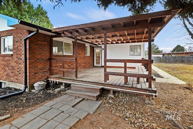 exterior space featuring a pergola