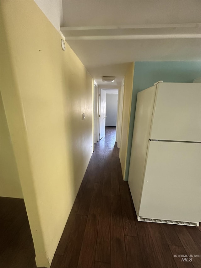 hall featuring dark wood-style flooring