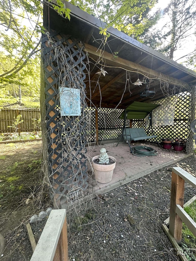 exterior space featuring fence
