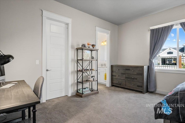 2357 N Synergy Pl, Eagle, ID 83616 - bedroom featuring carpet, a desk, and ensuite bath