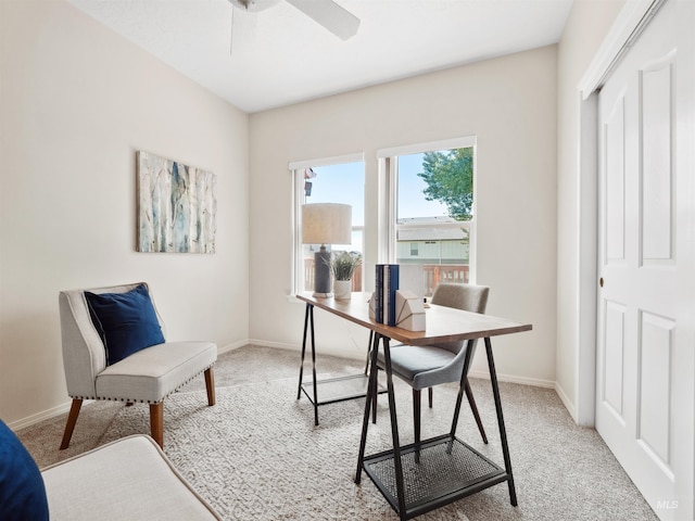 1415 E Lake Crk, Meridian, ID 83642 - office with carpet, a ceiling fan, and baseboards