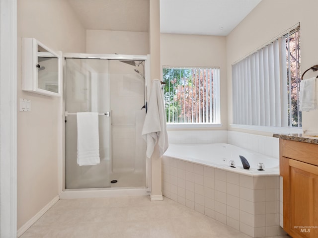 1415 E Lake Crk, Meridian, ID 83642 - full bath featuring vanity, a stall shower, and a bath