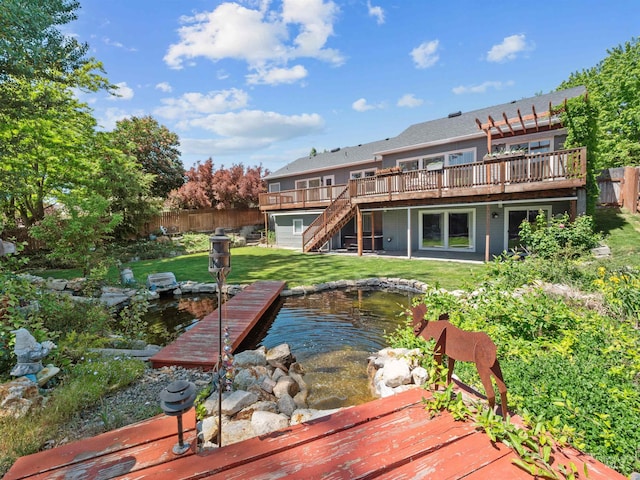 1415 E Lake Crk, Meridian, ID 83642 - dock with stairs and a wooden deck
