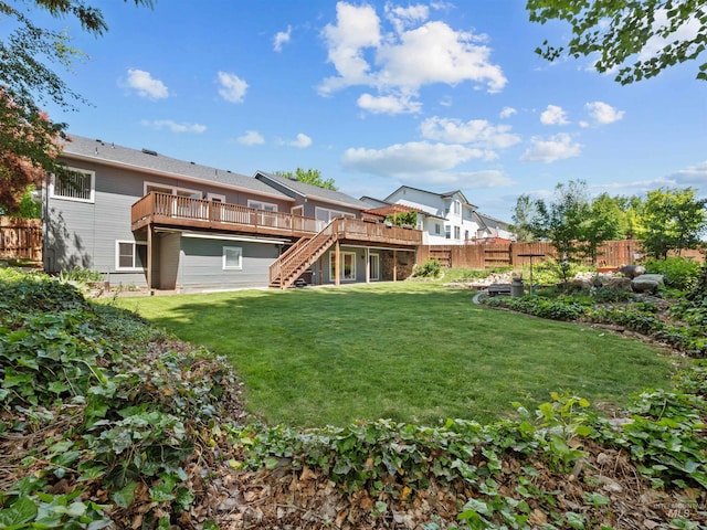 1415 E Lake Crk, Meridian, ID 83642 - view of yard featuring stairs and a wooden deck