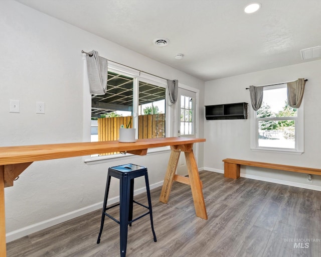 504 E 7th St, Emmett, ID 83617 - dining area featuring baseboards and wood finished floors
