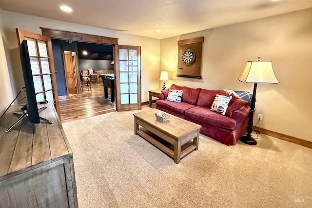 20 Shore Crest Ct, Donnelly, ID 83615 - living area with baseboards, carpet floors, recessed lighting, and plenty of natural light