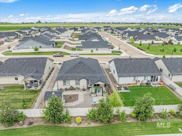aerial view of residential area
