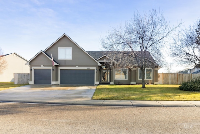 view of front of home with a front yard