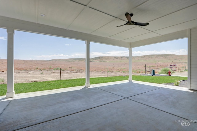 275 Meadow View Dr, Payette, ID 83661 - view of patio / terrace with a mountain view and ceiling fan