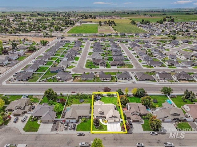 1021 Ballard Ln, Kimberly, ID 83341 - aerial view of residential area featuring property parcel outlined