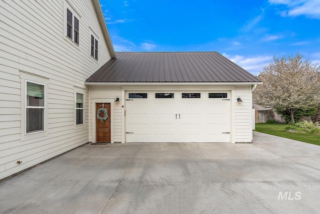 view of garage