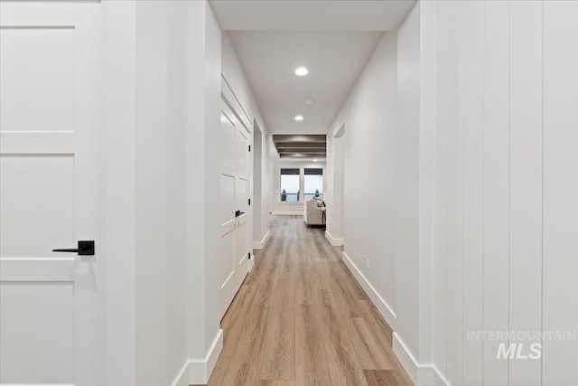 hallway featuring light hardwood / wood-style flooring