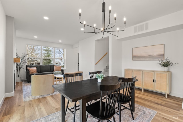 dining room featuring light hardwood / wood-style floors