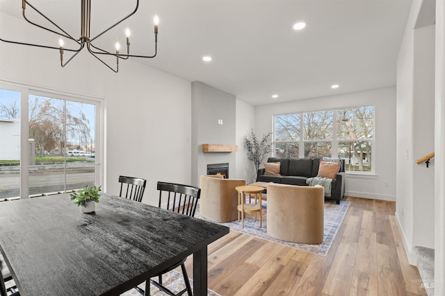 dining area featuring light hardwood / wood-style floors