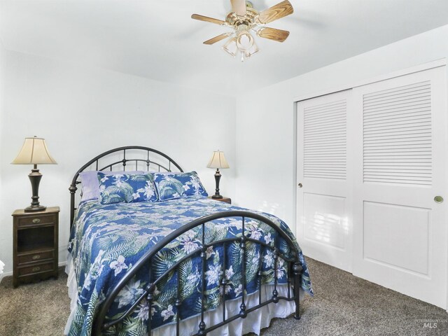 143 E Morris Ct, Kuna, ID 83634 - carpeted bedroom featuring a closet and a ceiling fan