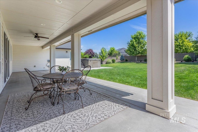 1864 N Highbury Way, Eagle, ID 83616 - view of patio / terrace featuring a ceiling fan and outdoor dining space