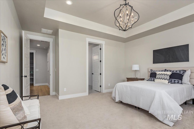 1864 N Highbury Way, Eagle, ID 83616 - bedroom with a chandelier, carpet, and recessed lighting