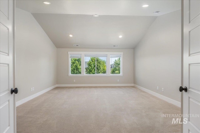 1864 N Highbury Way, Eagle, ID 83616 - empty room with lofted ceiling, light carpet, and recessed lighting