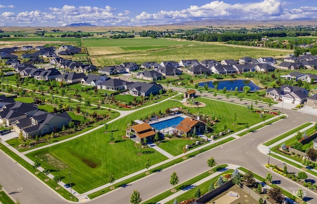 1864 N Highbury Way, Eagle, ID 83616 - aerial perspective of suburban area featuring a nearby body of water and a pool