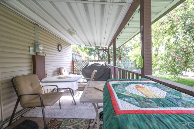 view of patio with area for grilling