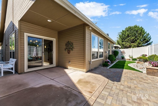 1928 E Mountain Man Dr, Meridian, ID 83646 - exterior space featuring a patio and fence